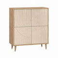 Sideboard mit 4 Türen Eichenoptik MDF rechteckig 90 x 40 x 110 cm