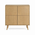 Sideboard Eiche furniert rechteckig mit 4 Türen 100 x 40 x 120 cm