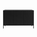 Sideboard Schwarz MDF rechteckig mit 4 Türen 160 x 40 x 80 cm