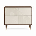 Sideboard mit 4 Türen Walnuss Cremeweiß MDF rechteckig 120 x 40 x 90 cm