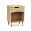 Nachttisch mit Schublade und offenem Fach Eiche Spanplatte rechteckig 40 x 35 x 60 cm