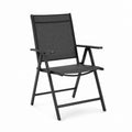 Klappbarer Gartenstuhl Schwarz Stahl Textilene 53 x 65 x 94 cm