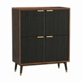 Sideboard Schwarz Walnuss MDF mit 4 Türen 80 x 40 x 120 cm