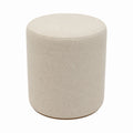 Runder Fußhocker Beige aus Polyester mit PU-Schaum Ø 40 x H 45 cm
