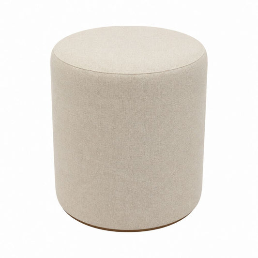 Runder Fußhocker Beige aus Polyester mit PU-Schaum Ø 40 x H 45 cm