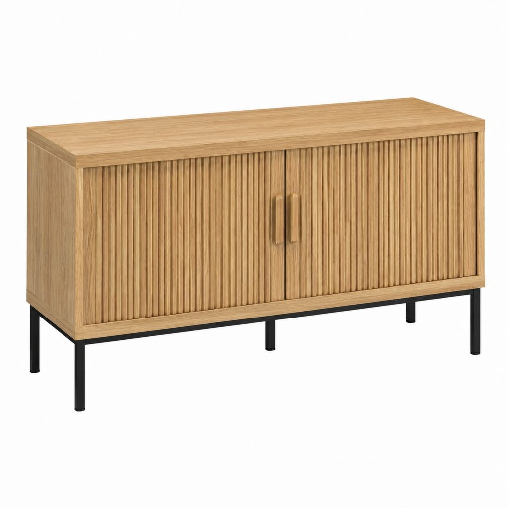 Sideboard mit 2 Türen Eichefarben MDF Rechteckig 100 x 40 x 80 cm