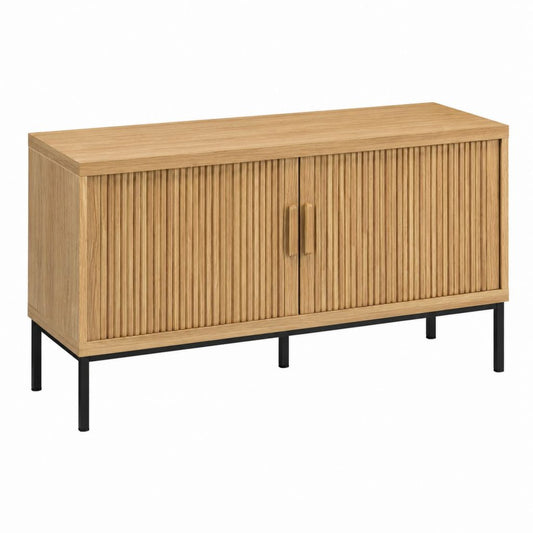 Sideboard mit 2 Türen Eichefarben MDF Rechteckig 100 x 40 x 80 cm