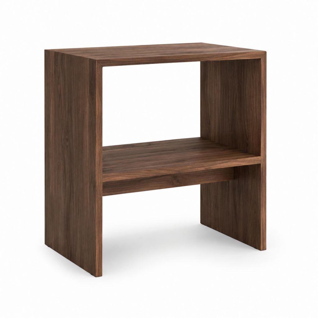 Nachttisch mit offenem Ablagefach Walnussoptik MDF rechteckig 40 x 35 x 60 cm